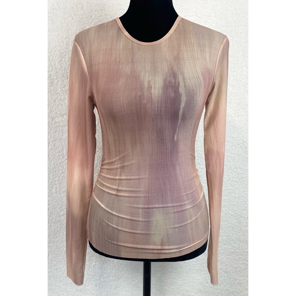 ZARA • Abstract Printed Tulle Long Sleeve Blouse Top - Picture 14 of 14